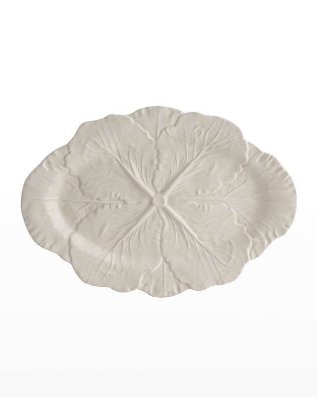 Cabbage 15" Oval Platter, Beige